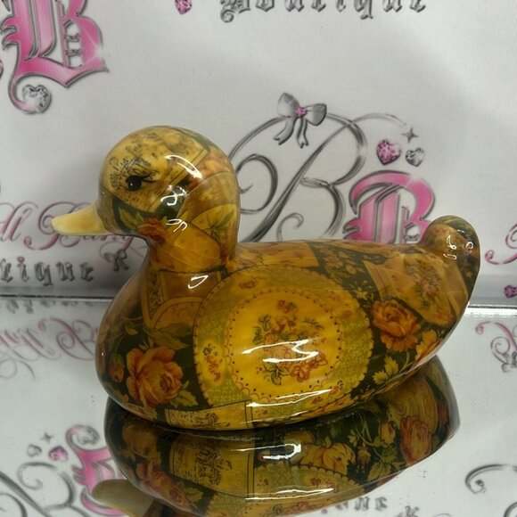 Decorative Floral Duck Figurine roses floral plates vases Victorian duck π¦ - Picture 10 of 10